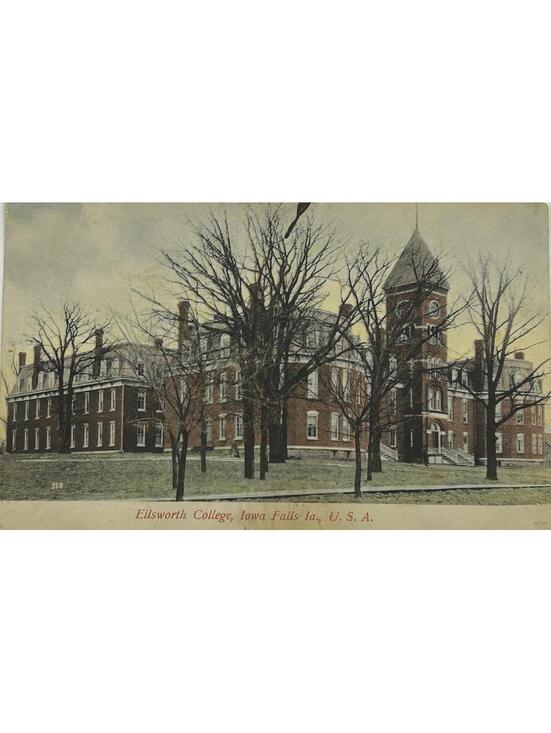 Other - 1908 Ellsworth College Old Main Iowa Falls IA Postcard Grundy Center IA 1c Stamp